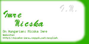 imre micska business card